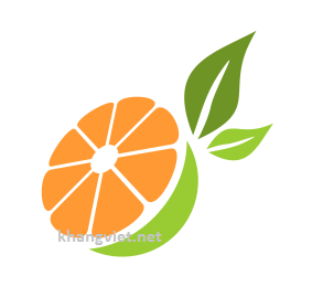 Mẫu logo quả cam cắt đôi 